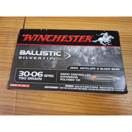 BALA WINCHESTER BALLISTIC SILVERTIP 30-06 SPRG 168 GRAIN